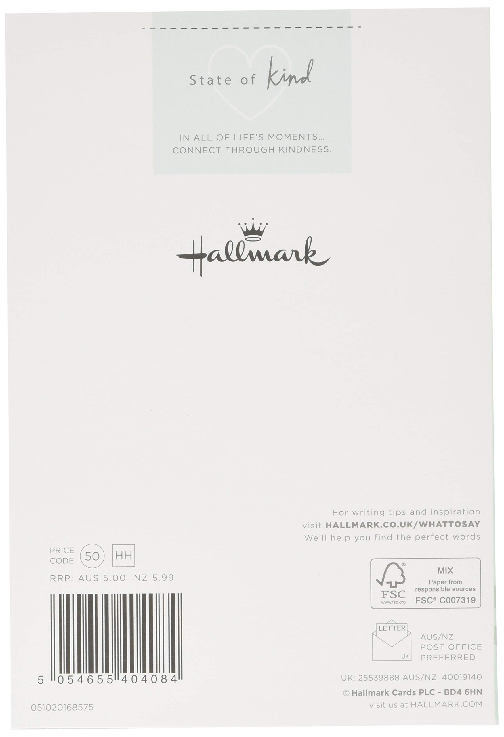 Hallmark Krebs-Unterstützungskarte – Einfacher Text, 100% Recycelbar, Mit Umschlag, 17,3x11,9cm