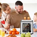 2 Slice Toaster Touch Screen, Stainless Steel Toasters Digital Timer 2 Slot Toasters, 8 Shade Settings 6 Bread Types for Bagel, Cancel, Defrost (Grey)