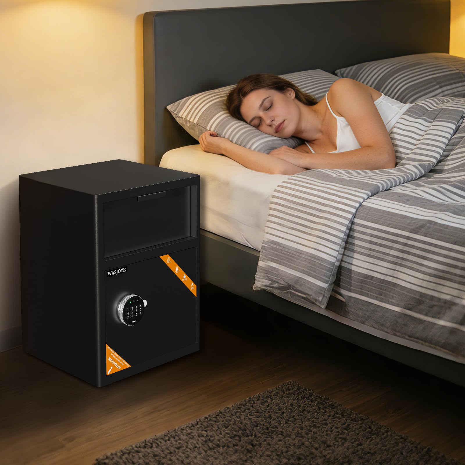 70L Einwurftresor | Deposittresor | Tresor mit Einwurfschlitz | Briefkasten Safe | Depository Safes | Deposit Safe mit Drop-Slot | Codeschloss und Schlüsseln, 52*40*35cm,für Bargeld, Büro, Zuhause