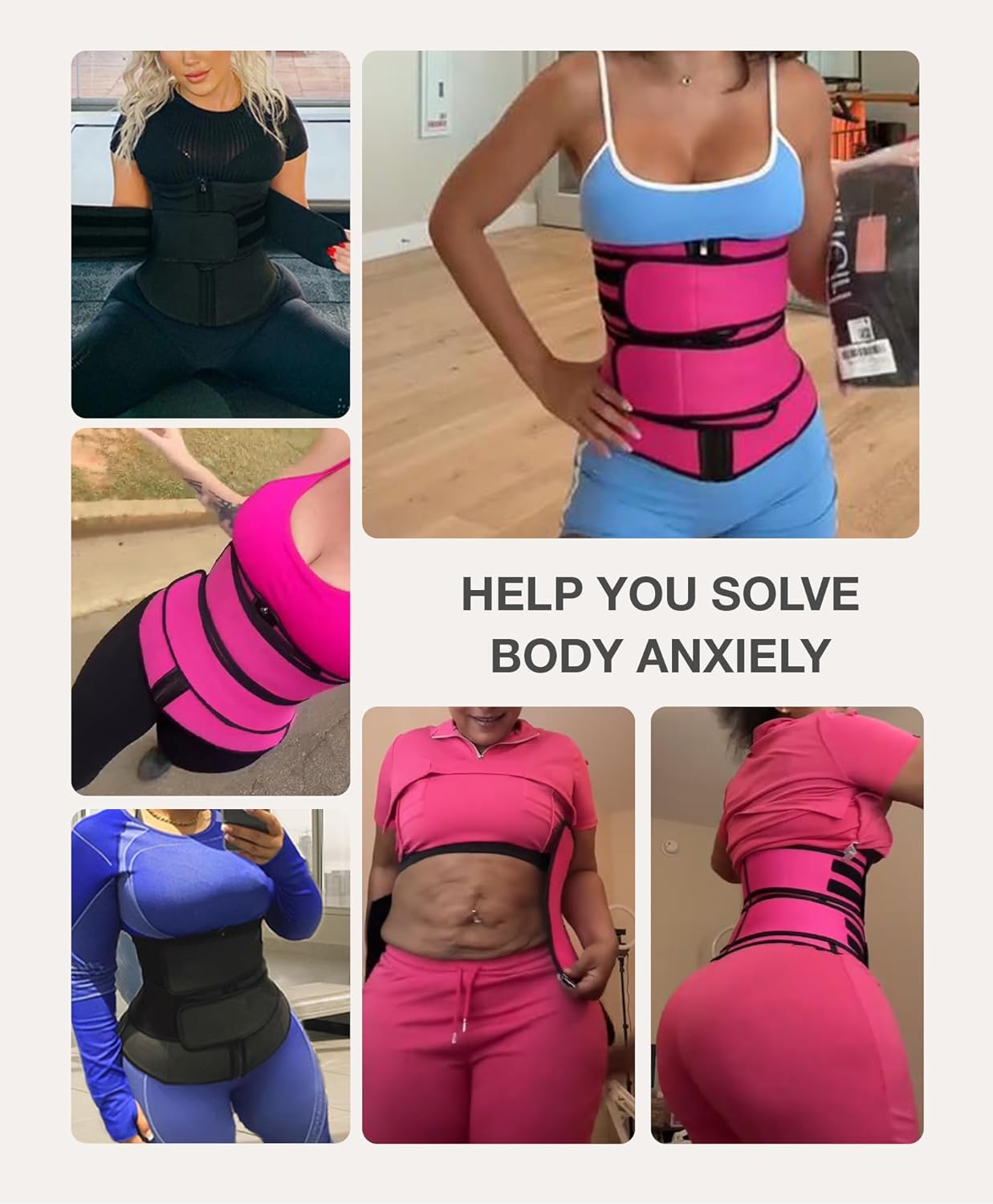 Lover-Beauty Waist Trainer for Women Long Torso Sauna Workout Waist Trainers Double Belts Neoprene Corset Waist Cincher Zipper Trimmer, Large - Image 6