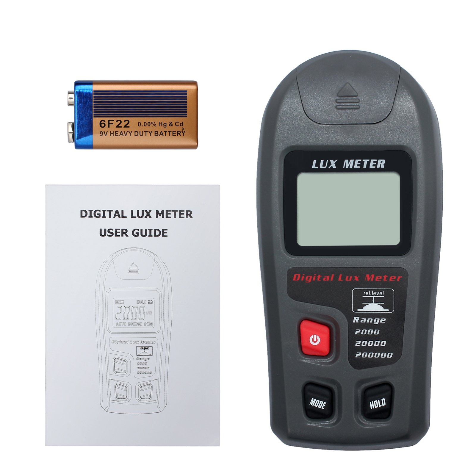 Neoteck Digitale Light Meter 20000 Fc/200000 Portatile Esposimetro Digitale Tascabile Portatile LCD Misuratore di Luce Digitale Ampia Usato per Scuola Famiglia Industria Magazzino Laboratorio