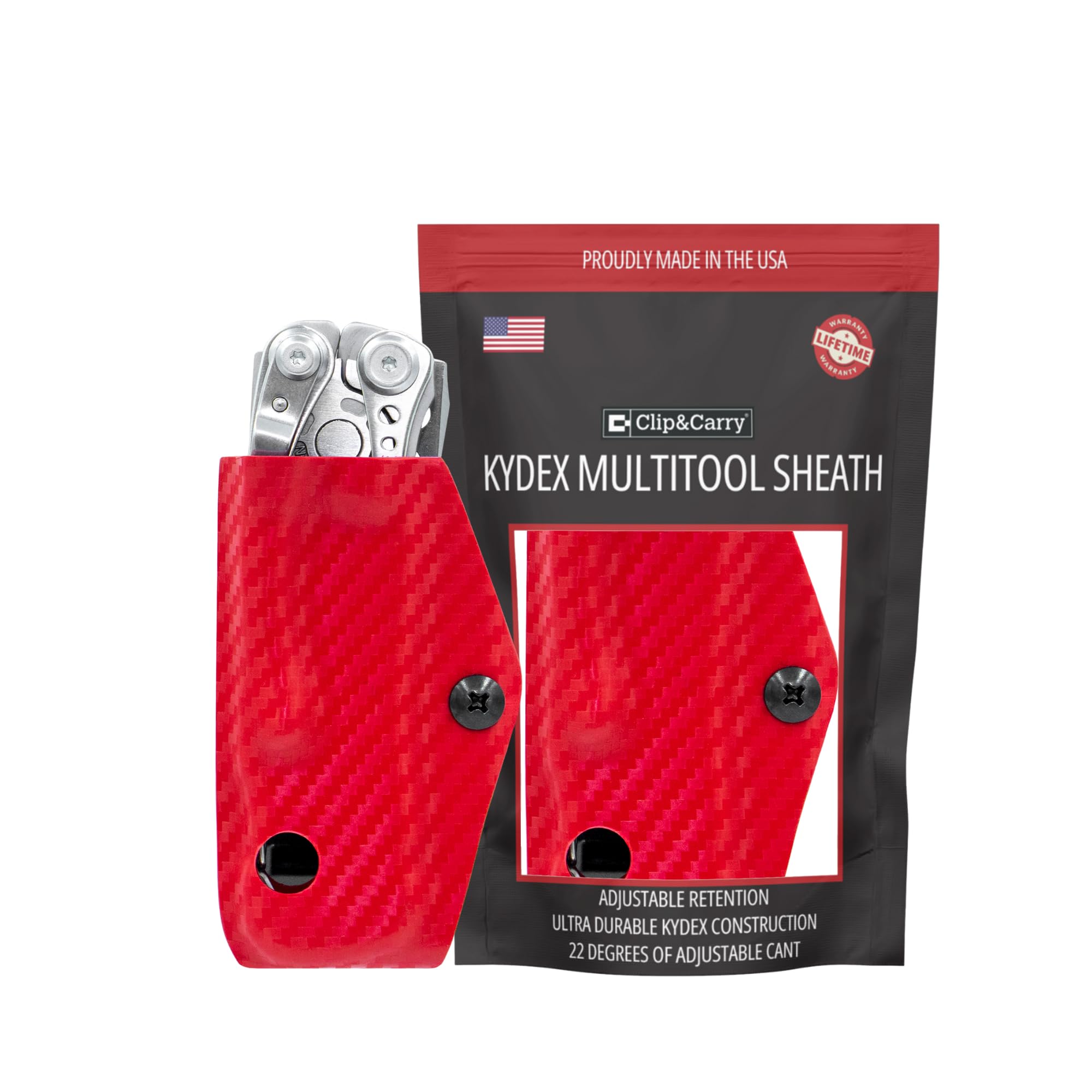 Clip & Carry Kydex Sheath Belt Clip Holster Holder Cover for LEATHERMAN SKELETOOL - Made in USA