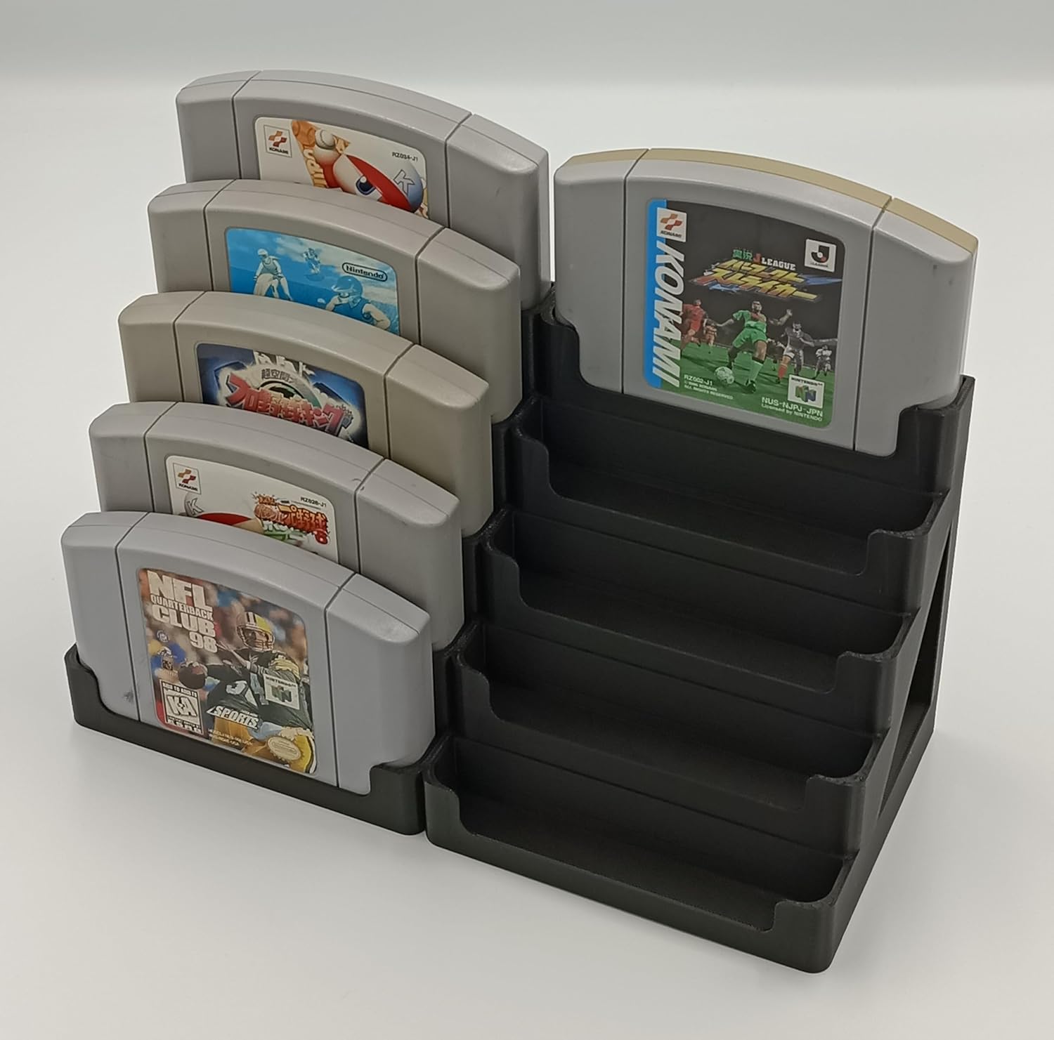 Display Tower for Nintendo 64 - holds 10 games (black, 3D printed, 270g)