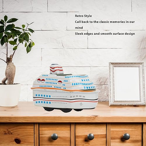 Miniatura 7 de Bnineteenteam Juguete vintage de lata de crucero, colección de viento de crucero, accesorios creativos para coleccionar vintage
