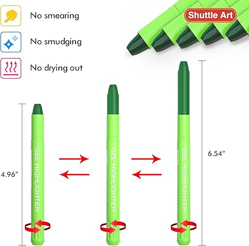Miniatura 2 de Shuttle Art Paquete de 5 resaltadores de gel verde, resaltadores de la Biblia, no se traspasan, suministros de diario bíblico, ideal para diario,