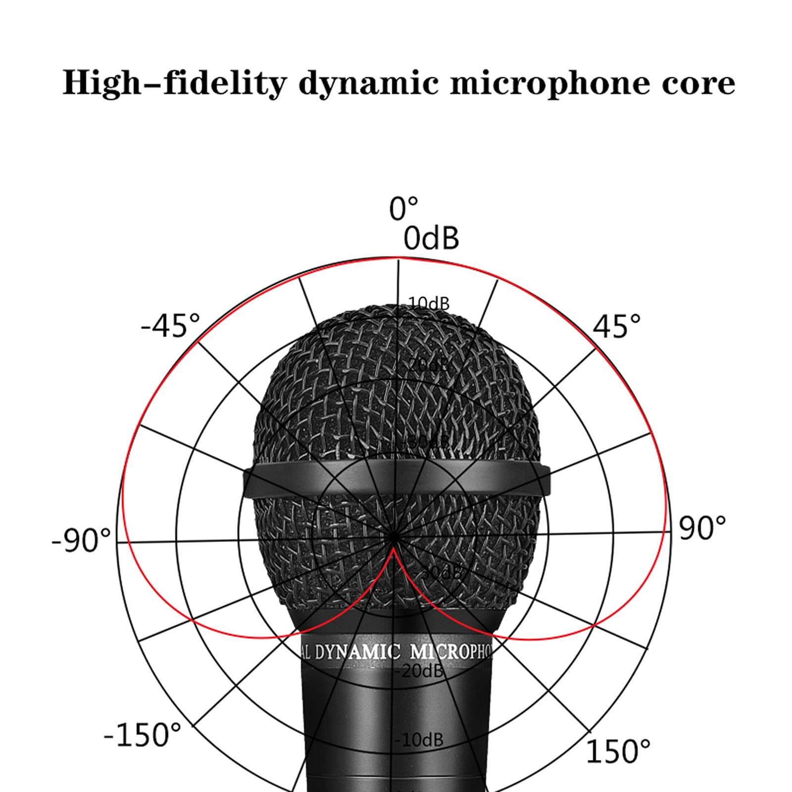 Mikrofon śpiewający, dynamiczny, przewodowy, profesjonalny mikrofon kardioidalny o wysokiej wierności, ręczny mikrofon do karaoke, śpiewający z mikrofonem 30 m XLR do 1/4", zestaw mikrofonu kablowego