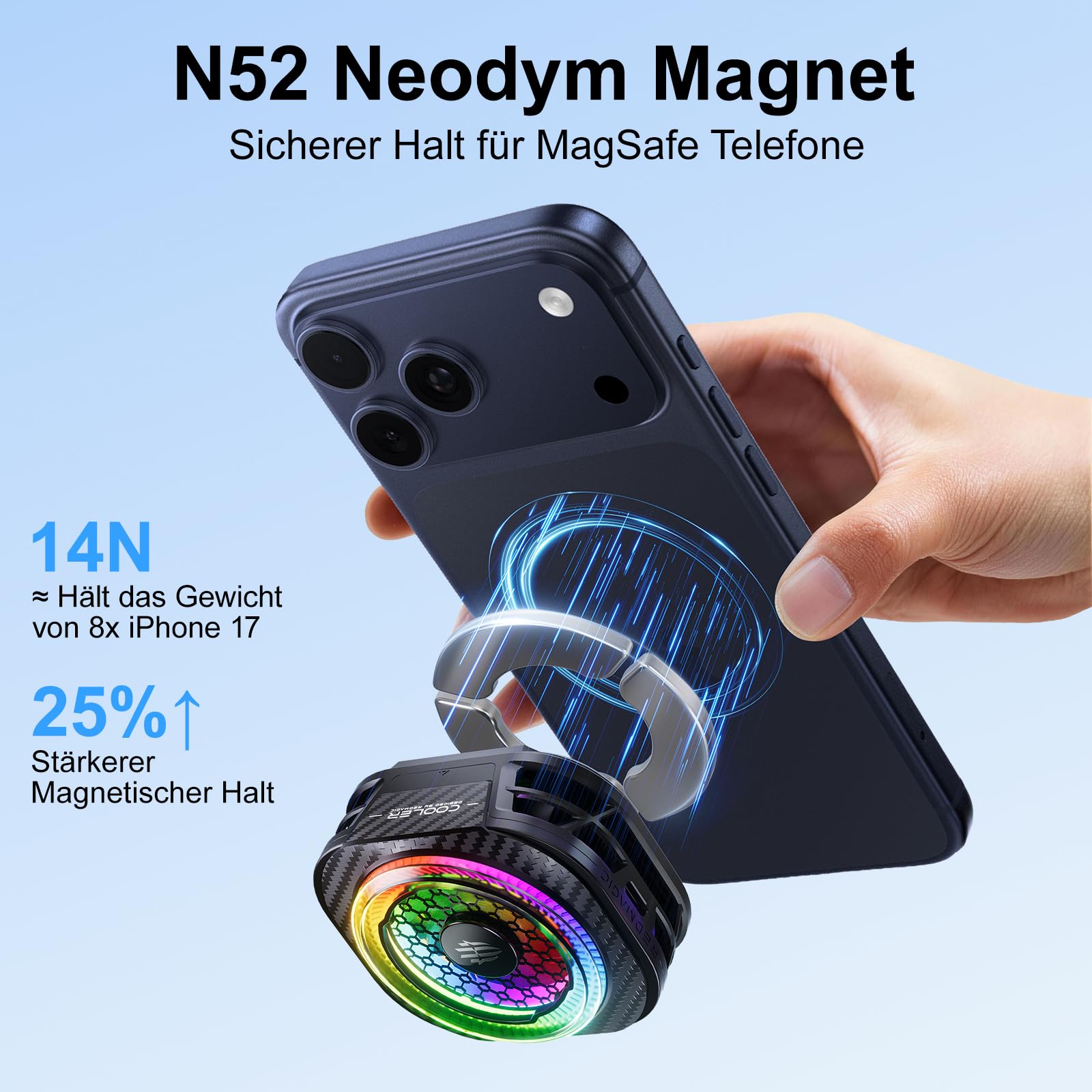 Nubia REDMAGIC 8 Pro Handy Kühler 36W Magnetischer & Clip Kühlventilator für iPhone Android iPad