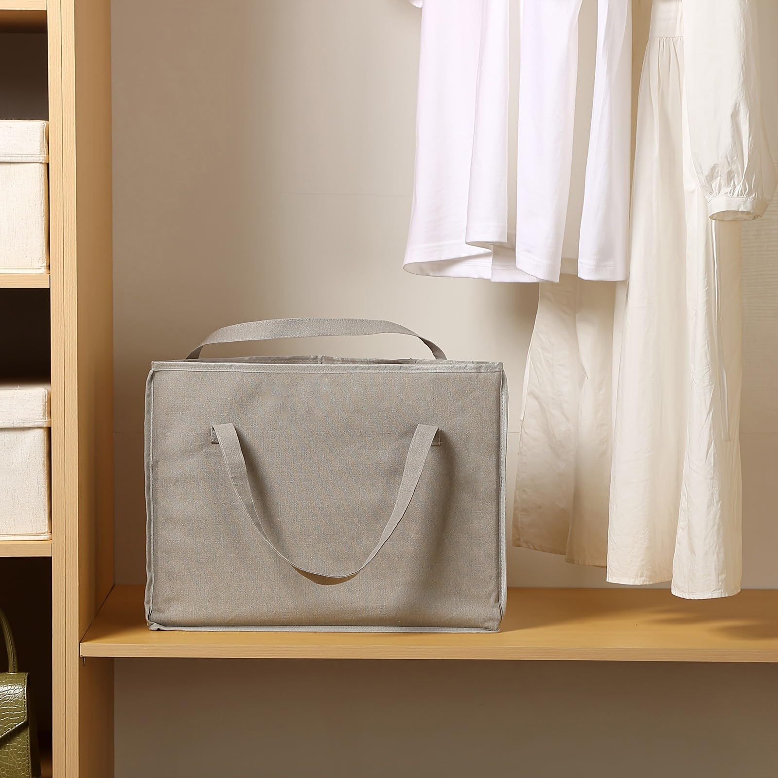 Dreieckige Kleiderbügel-Aufbewahrung tasche, Stoff-Kleider korb mit Griff und Basis, kann Aufhänger Stauraum sparen