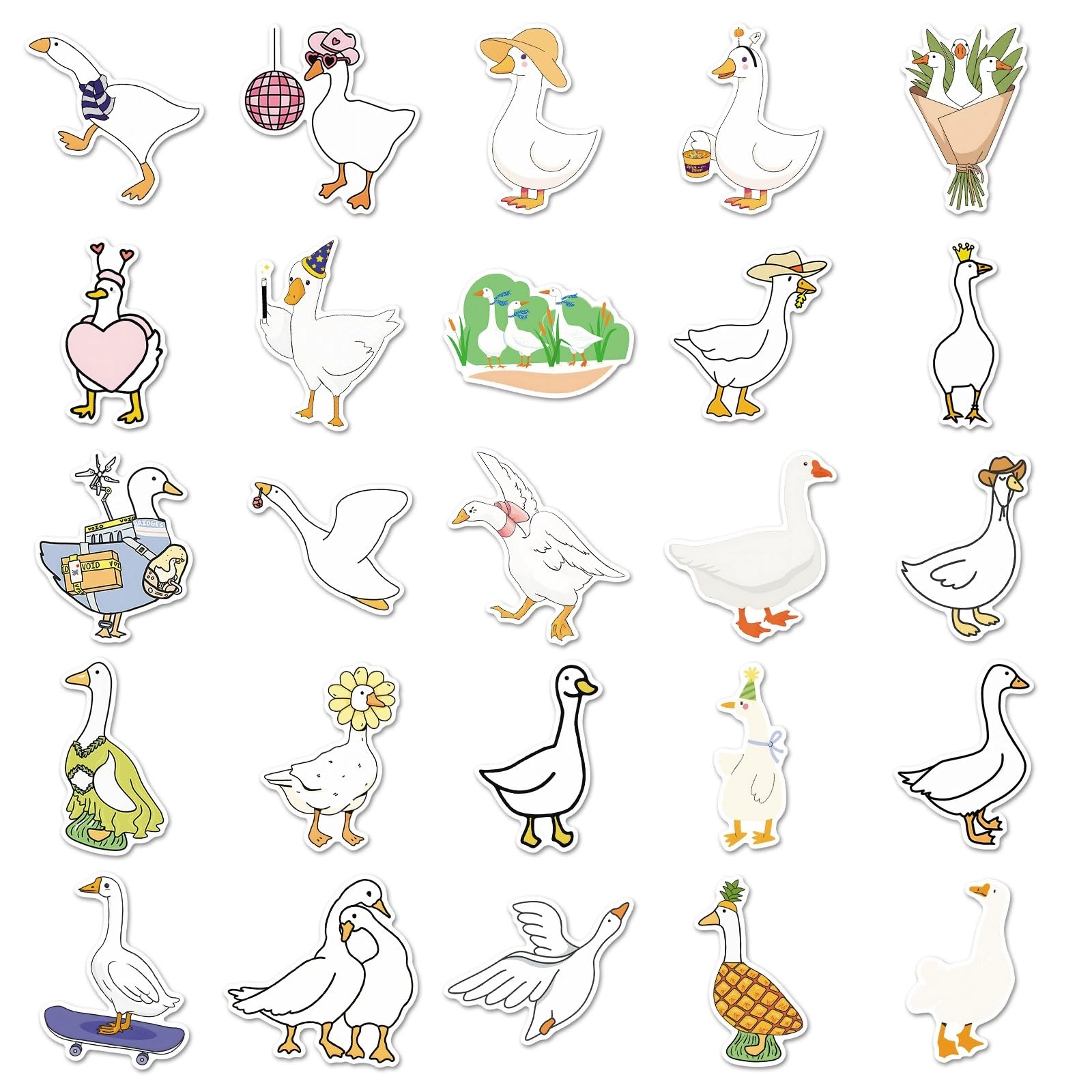 Silly Goose Stickers for Laptop(50 PCS),Gift for Children Teens Adults Girl Boys,Funny Silly Goose Waterproof Stickers for Skateboard,Bike,Phone,Computer,Luggage Water Bottle Guitar Motorcycle - Image 4