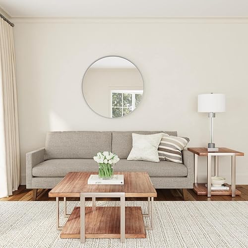 Miniatura 3 de Espejo de pared Portia en metal plateado