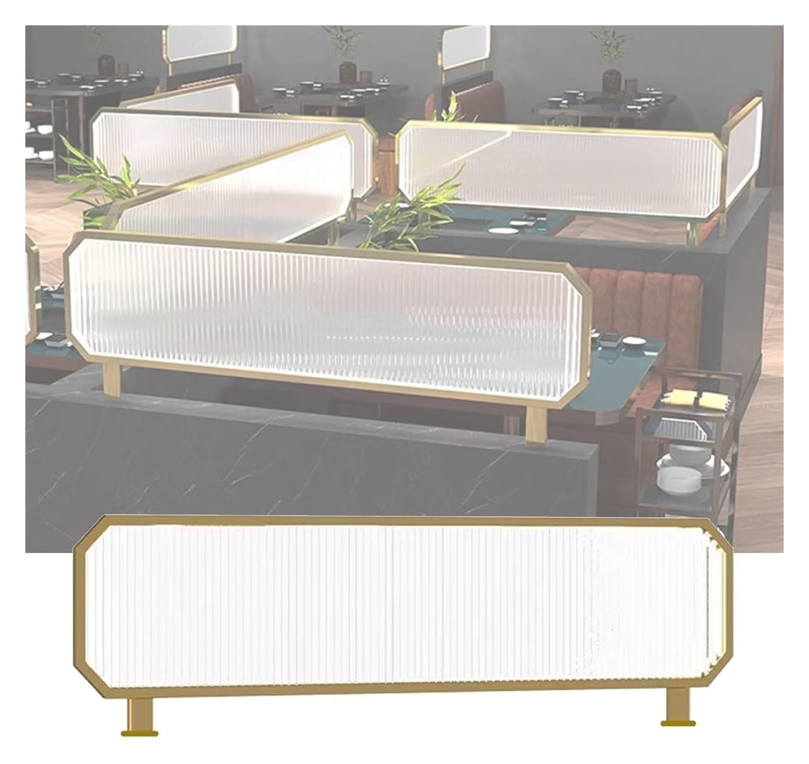 Mamparas Decorativas para restaurantes y hoteles, mampara de Escritorio Comercial - 3 Piezas, 47,2 x 11,8 Pulgadas
