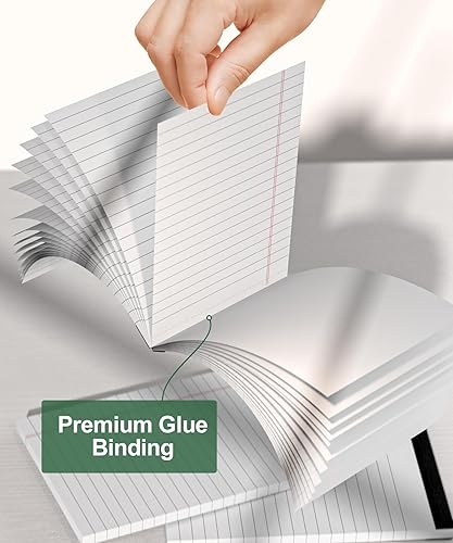 Miniatura 5 de Paquete de 12 blocs de notas de 4 x 6 pulgadas, mini bloc legal blanco, bloc de notas pequeñas, bloc de notas de papel rayado universitario, blocs