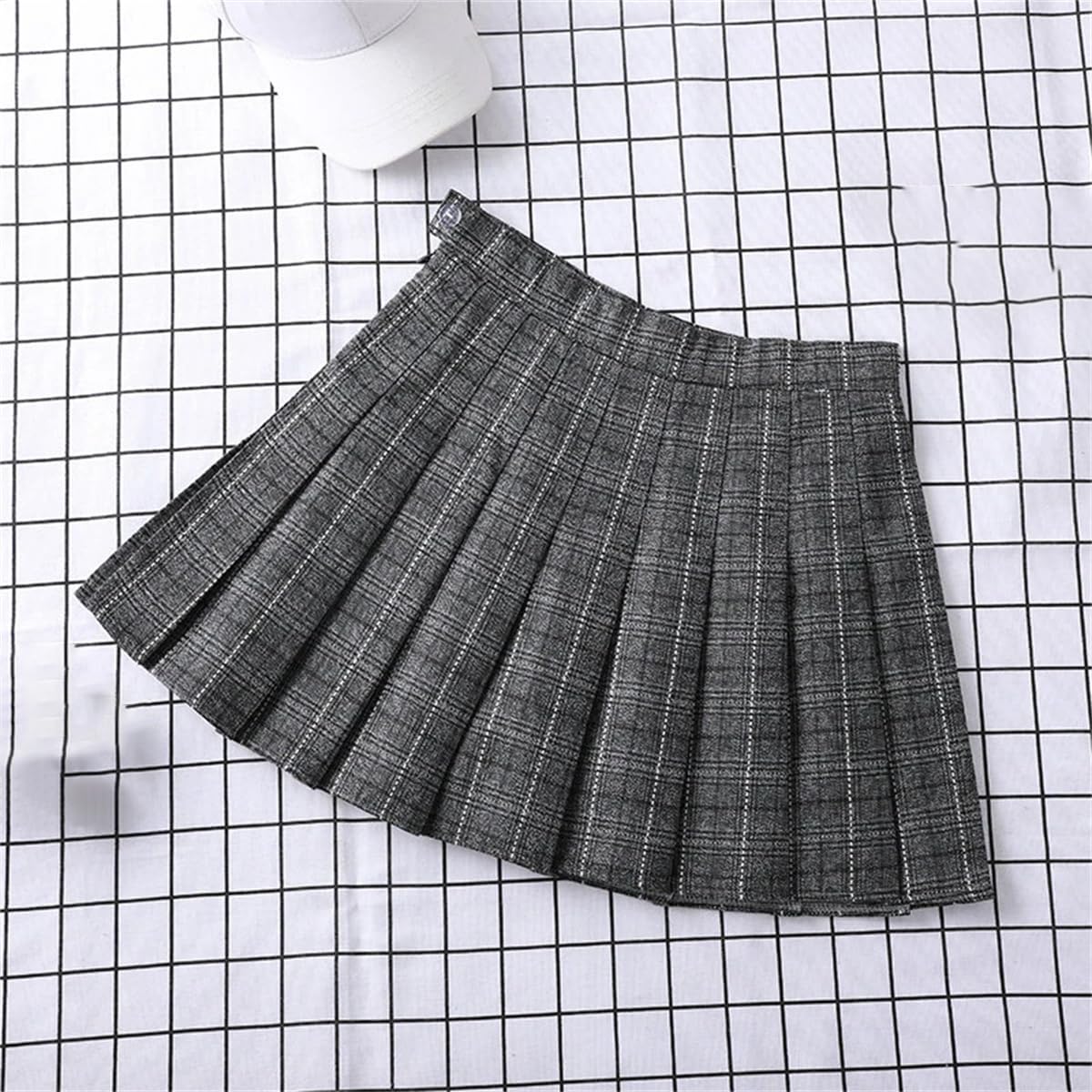 Falda Plisada, Pantalones Grises A Cuadros, Culottes De Uniforme Escolar para Mujer De Estilo Coreano, Minifalda De Corte A