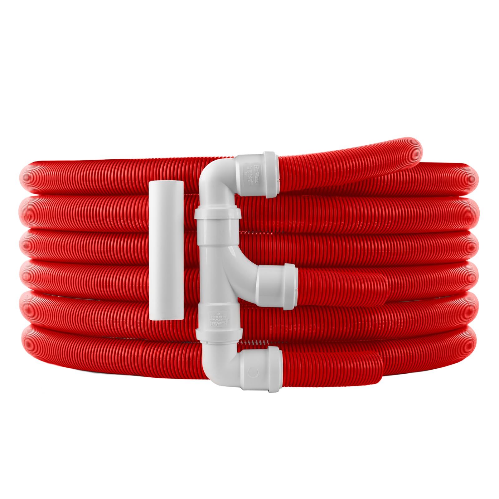 Bits4reasons Red Hose New Model Caravan (Twin) Red High Visibility Safety Waste Water Outlet Pipe System With 10 Metre Site Pipe Option With Floplast Home Plumbing Grade Fittings Ce Standard Tested To En 1451