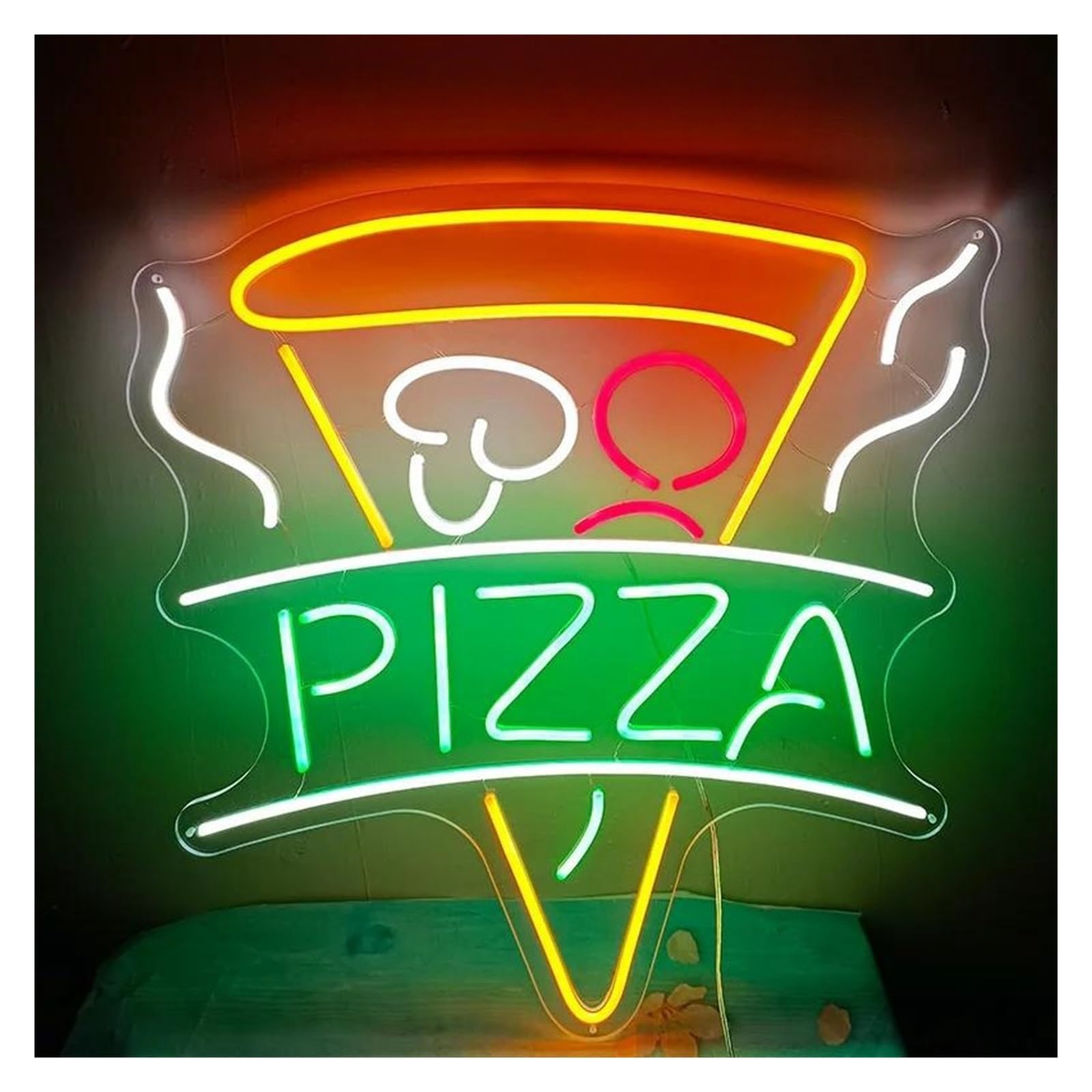 LEMST Signs Lamp Pizza Neon Signs USB Powered Adjustable Brightness Letter Neon Lights Suitable for Shop Decor Open Sign 46cmx50cm