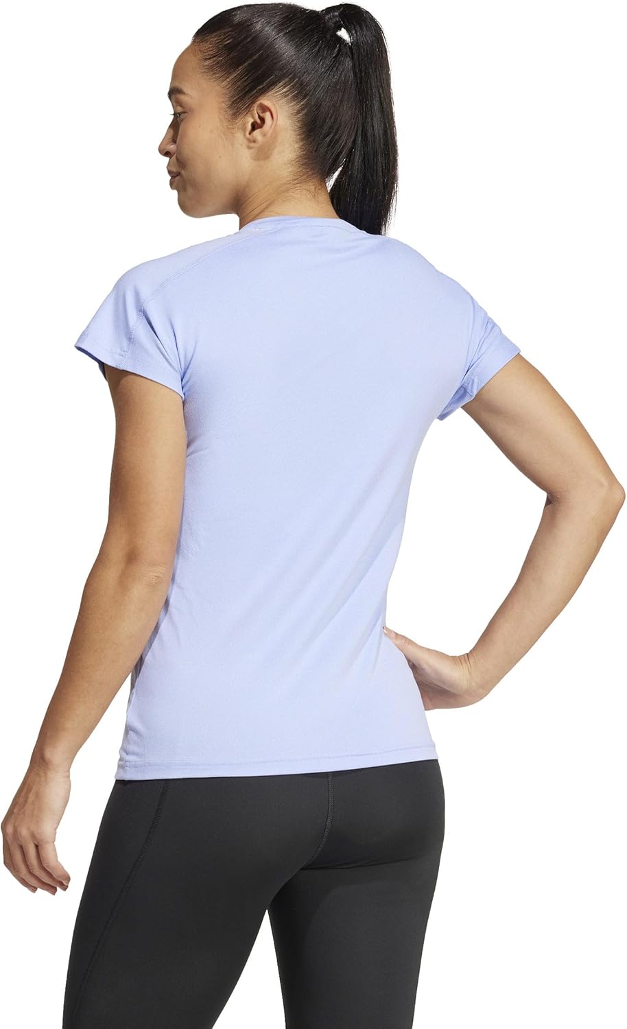Adidas Womens Aeroready Train Essentials Minimal Branding V-Neck T-Shirt - Image 2