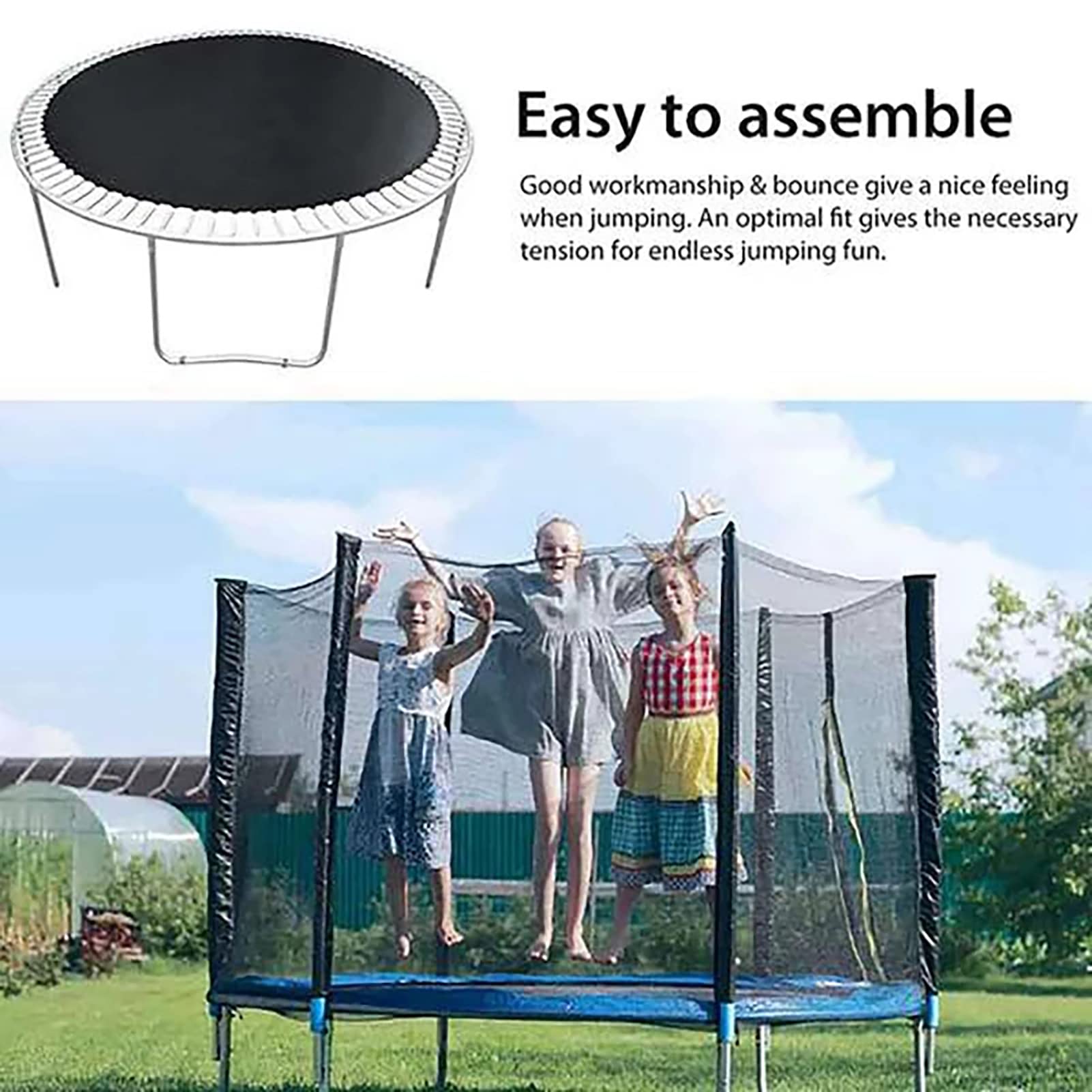 Tappeto elastico di ricambio professionale per esterni, impermeabile, resistente ai raggi UV, perfetto rimbalzo, compatibile con salti ad alte prestazioni