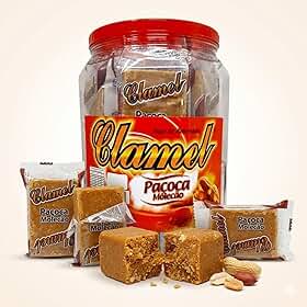 Paçoca Molecão Clamel 1,2kg com 20 Unidades Embaladas Individualmente Doce de Amendoim Tradicional