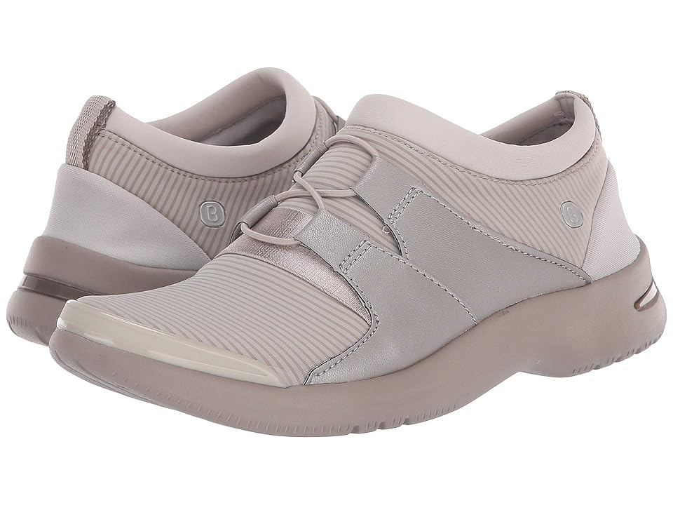 

Bzees Anytime (Light Grey Tonal Lines Fabric) Women's Slip on Shoes, Gray