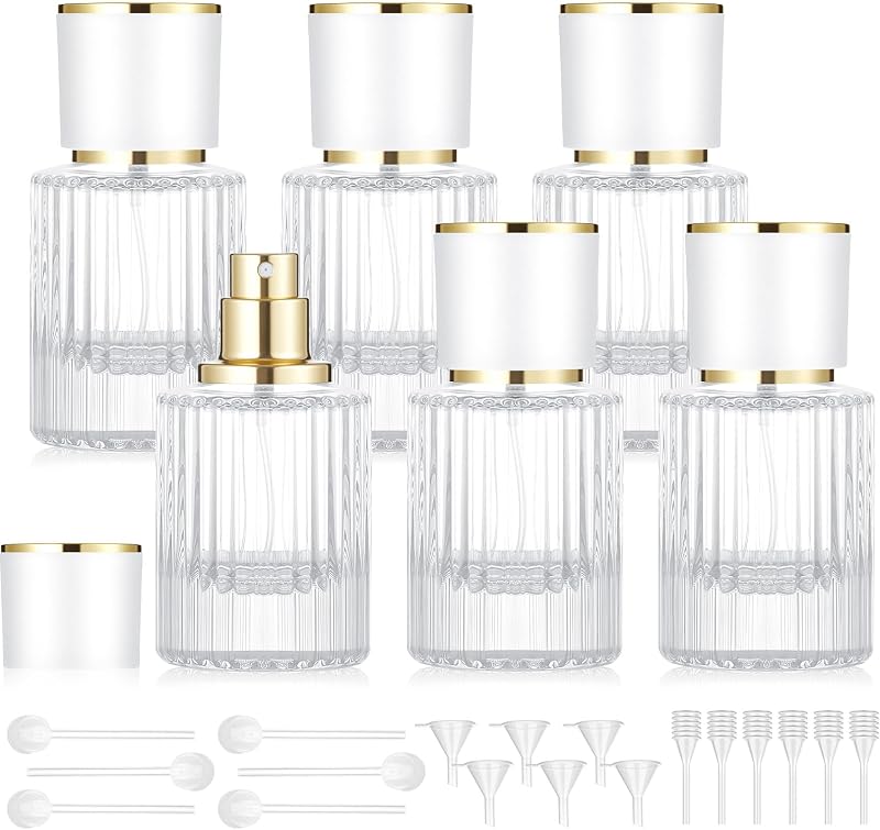 Teenyyou 6 Frascos Recarregáveis para Perfume de Vidro, 30 mL, Branco