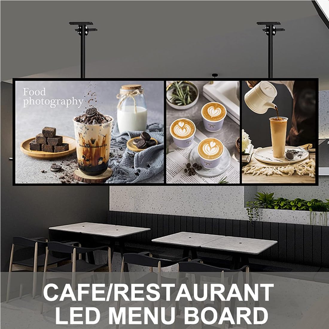 Pantalla LED comercial con brazo telescópico ajustable para publicidad en tiendas minoristas