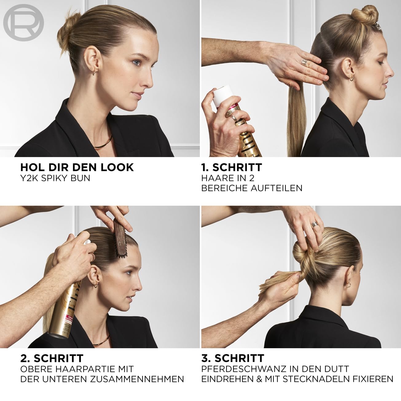 L'Oréal Paris Elnett Ultra-Feines Haarspray Halt & Schutz, Styling Spray mit Ceramide, Zum Stylen und Fixieren der Frisur, Sehr starker Halt, Ohne Silikone, 6 x 300ml