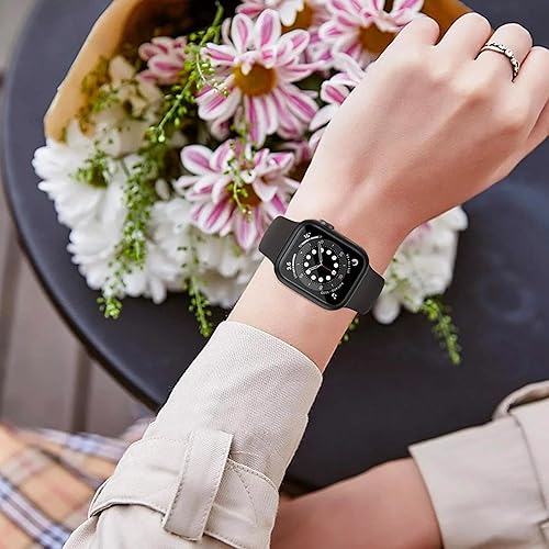 Miniatura 3 de Funda para Apple Watch Series 987 de 1.614 in con vidrio templado y cubierta de botón, color negro, funda para Apple Watch con protector de