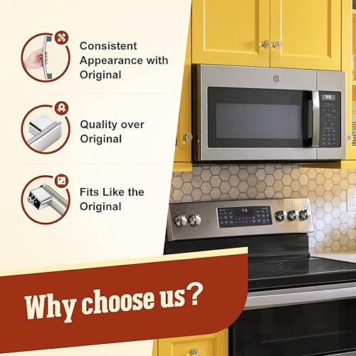 Miniatura 7 de WB15X26821 Reemplazo de manija de puerta compatible con horno microondas GE JVM6175SK2SS JVM7195SK3SS JVM6175SK1SS JVM6175EK2ES JVM7195SK1SS,