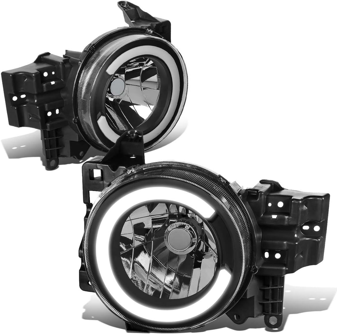 DNA MOTORING Hl-Lb-Fjc072P-Bk-Cl1 Black Housing Headlights With C-Styling Led Drl Compatible With 07-14 Fj Cruiser