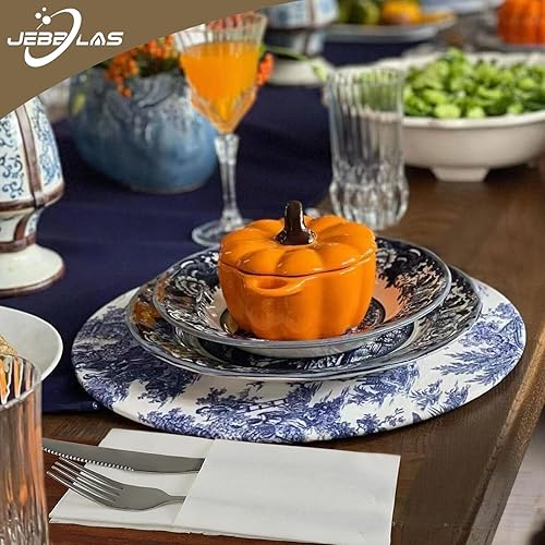 Miniatura 9 de JEBBLAS Servilletas desechables tipo tela, bolsillo integrado para cubiertos, para bodas, fiestas, lino y servilleta blanca, preplegada para