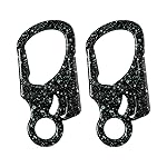 Ahiller Carabiner Clip, Double Anti-Misopening Locking Design, 3 Zinc Alloy Heavy Keychain for Outdoor Camping Hiking, Key Ring Clip (Black Green-2P)