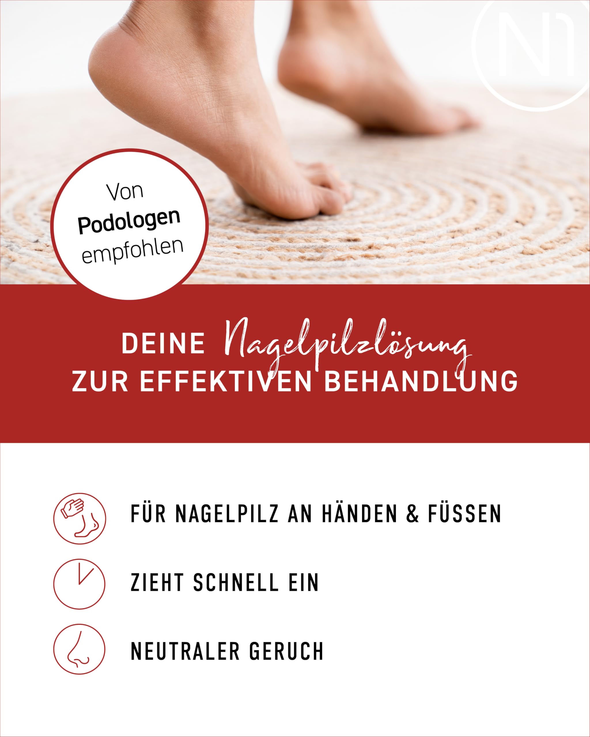 N1 Solución para hongos en las uñas, 20 ml, producto médico para un tratamiento intensivo rápido, calidad de farmacia con efecto demostrado, esmalte de uñas para tratamiento de hongos en las manos y