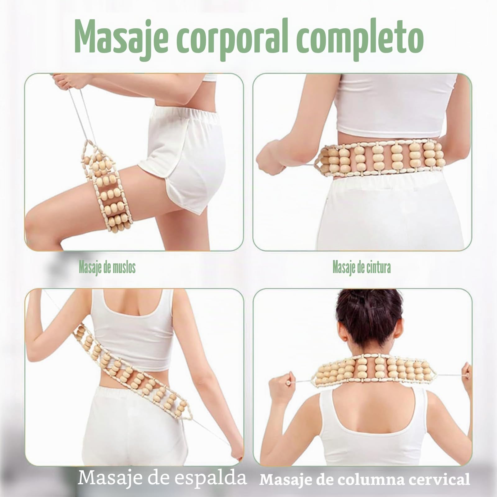 Set de 6 Kit Maderoterapia Corporal, Tratamiento completo de maderoterapia corporal celulitis, rodillo Gua Sha, rodillo de fascia, herramientas de esculpir el cuerpo para dar forma al cuerpo