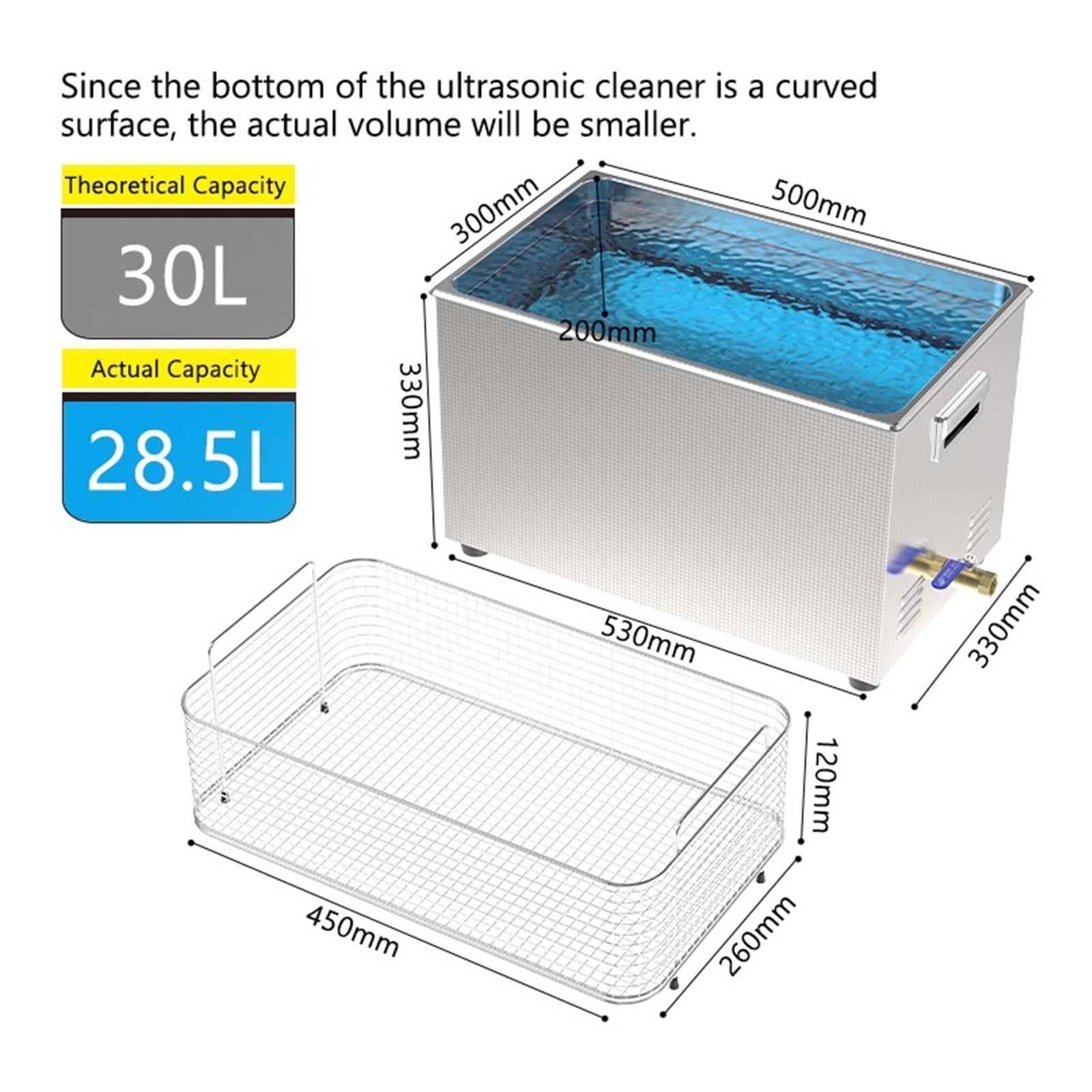 Limpiador ultrasónico industrial for inyectores, motores, piezas de automóviles, laboratorio médico, limpiador de PCB, lavado Amplia AplicacióN(30L 900W)