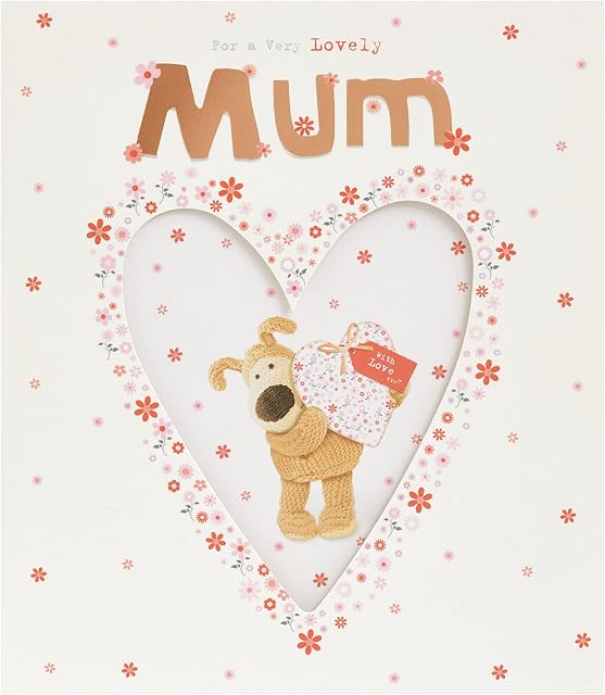 Boofle Birthday Card For Mum With Envelope - Sweet Design With Patterned Heart, Multi, 737937-0-1,159mm x 184mm