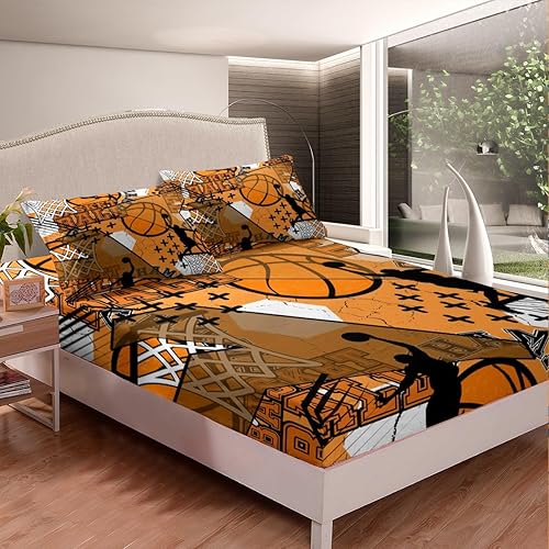 Miniatura 8 de Juego de ropa de cama de béisbol con temática deportiva, sábana bajera ajustable para niños, niñas, adolescentes, 3D, patrón de bola azul, juego de