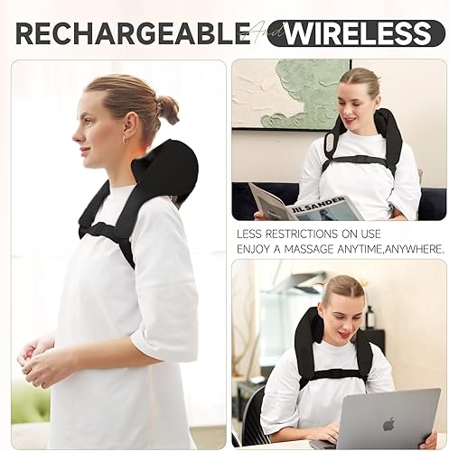 Pistola de masaje masajeador muscular de tejido profundo para atletas percusión cuerpo cuello espalda alivio del dolor de mano 20 velocidades y 6