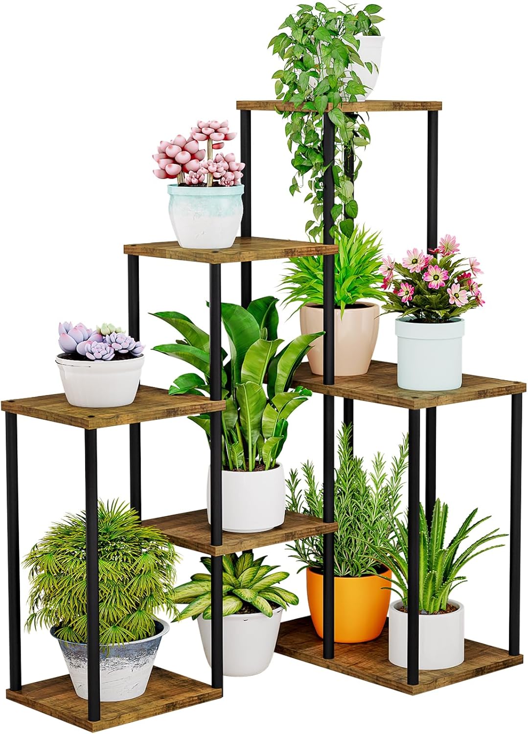 YIZAIJIA Plant Stand Indoor Corner Plant Shelf 5 Tier 9