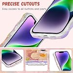 QLTYPRI Cas pour iPhone 14, Laser Colorful Rétro peinture à l'huile motif de fleur Cute Curly Wave Frame Exquise étui de téléphone pour les filles femmes, Shockproof TPU Couverture téléphonique de protection pour iPhone 14 - rose
