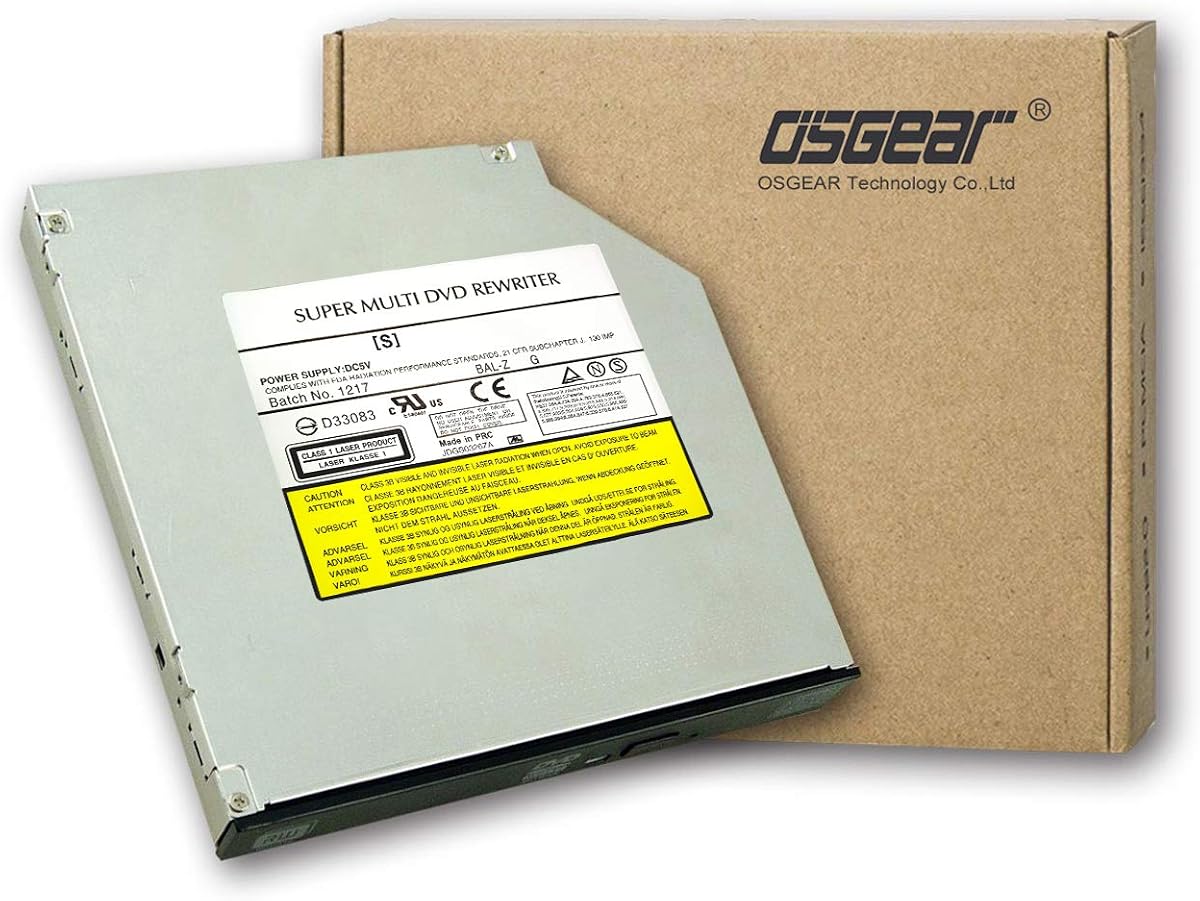 OSGEAR Internal 9.5mm slim SATA 8x DVDRW CD DVD RW Rom Burner Writer Laptop PC Optical Drive Device Tray Loading