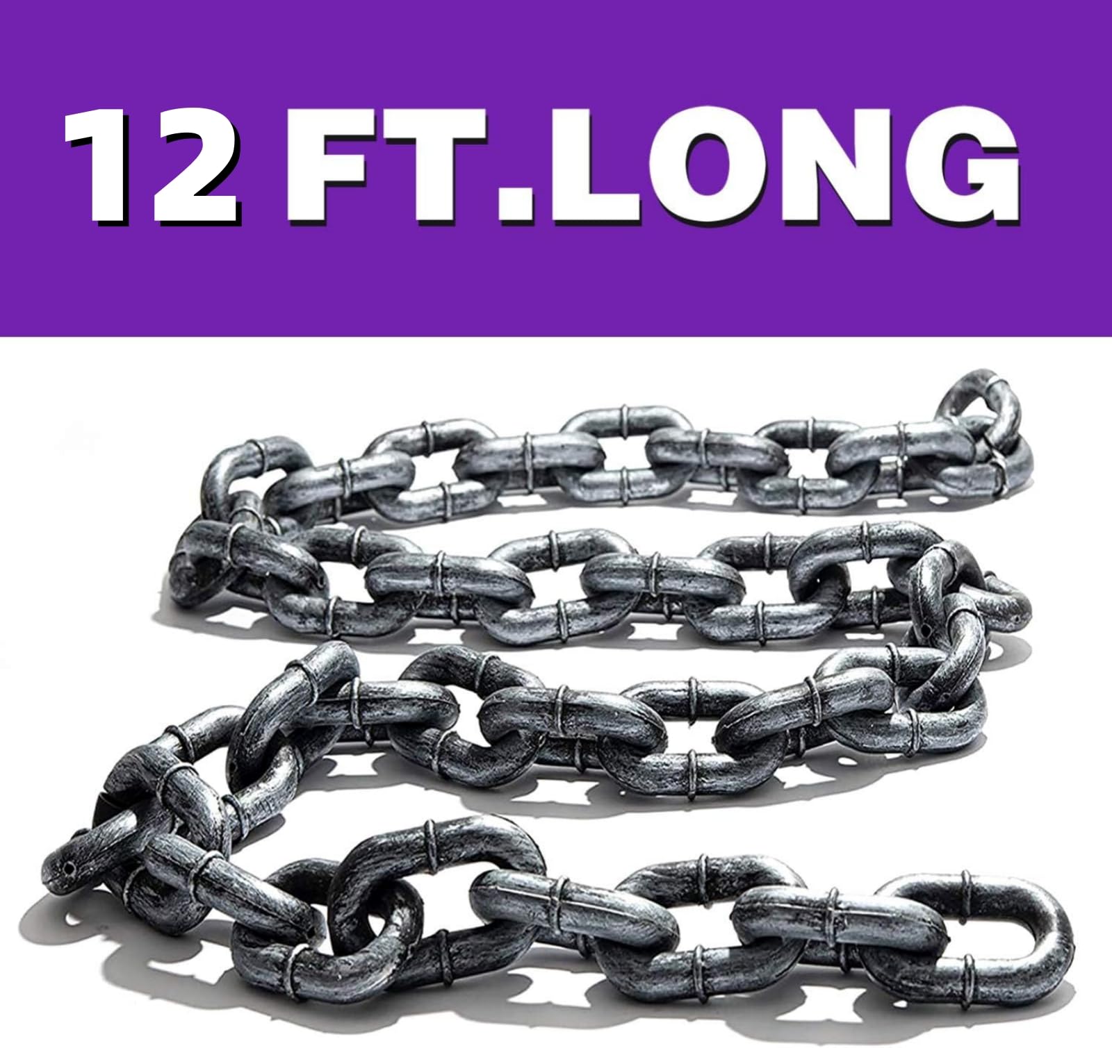 Virtue morals 2 Pack 12 Feet Plastic Chains Halloween for Halloween Party Decoration Cosplay Accessory