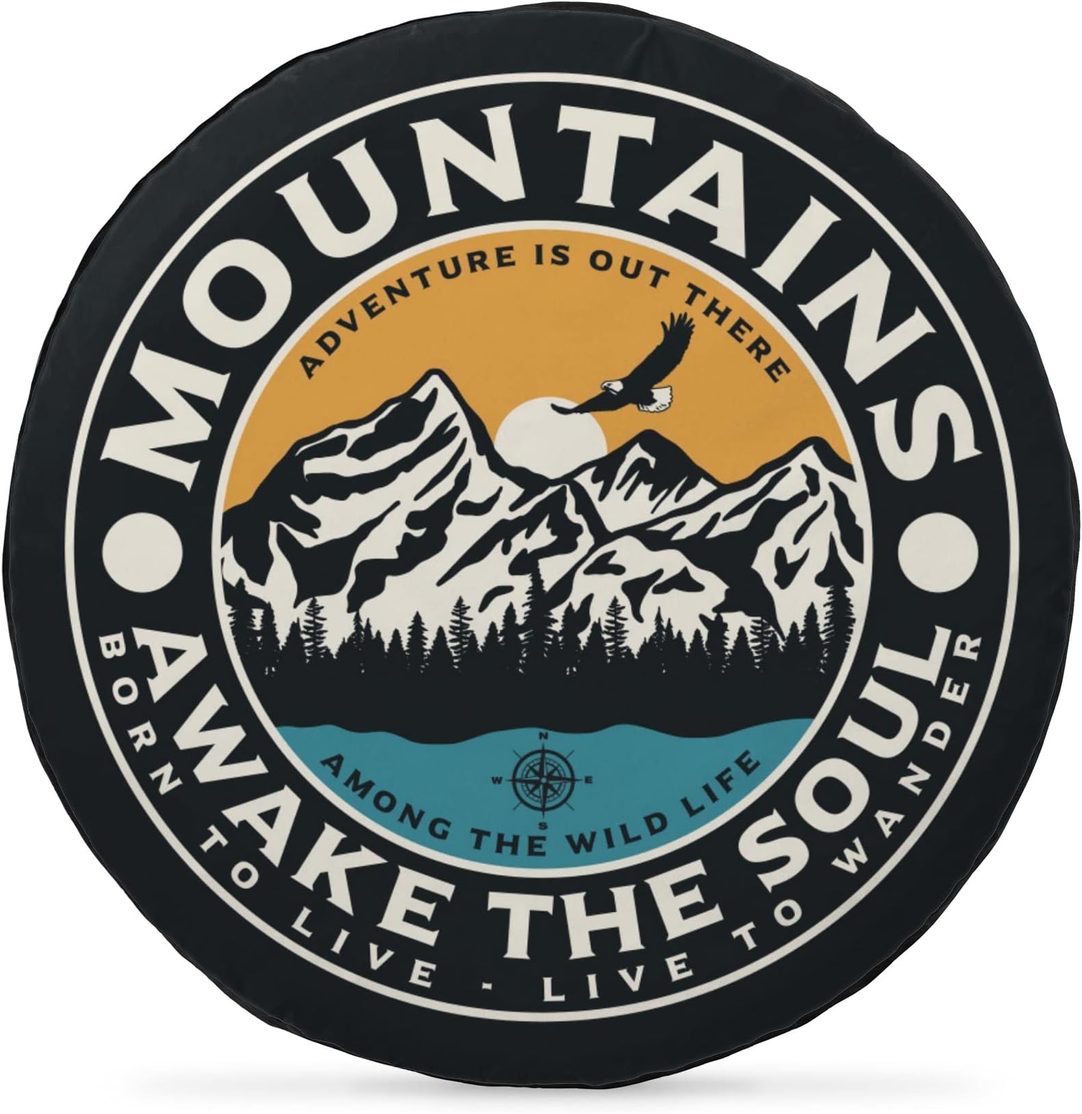 Opbtsty Mountains Adventure Awake The Soul Spare Tire Cover Wheel Protectors Weatherproof Dust-Proof UV Sun Universal for Trailer Rv SUV Truck Camper Travel Trailer (16" for Diameter 29"-31")