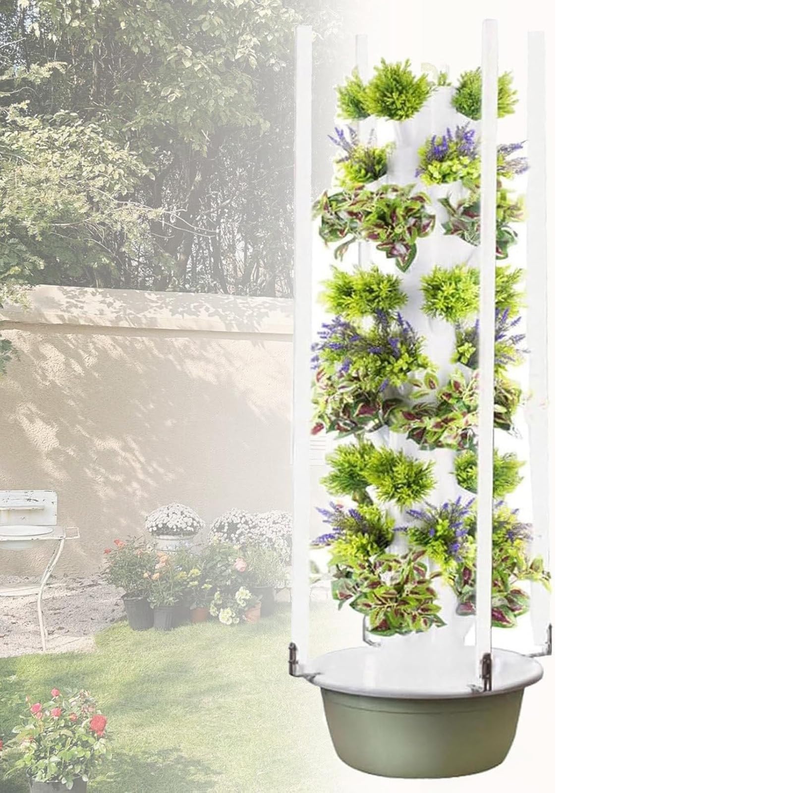 ylpddmm Hydroponics Growing System, 20/28/36 pods Vertical Hydroponic Tower 5Layer-Withlight