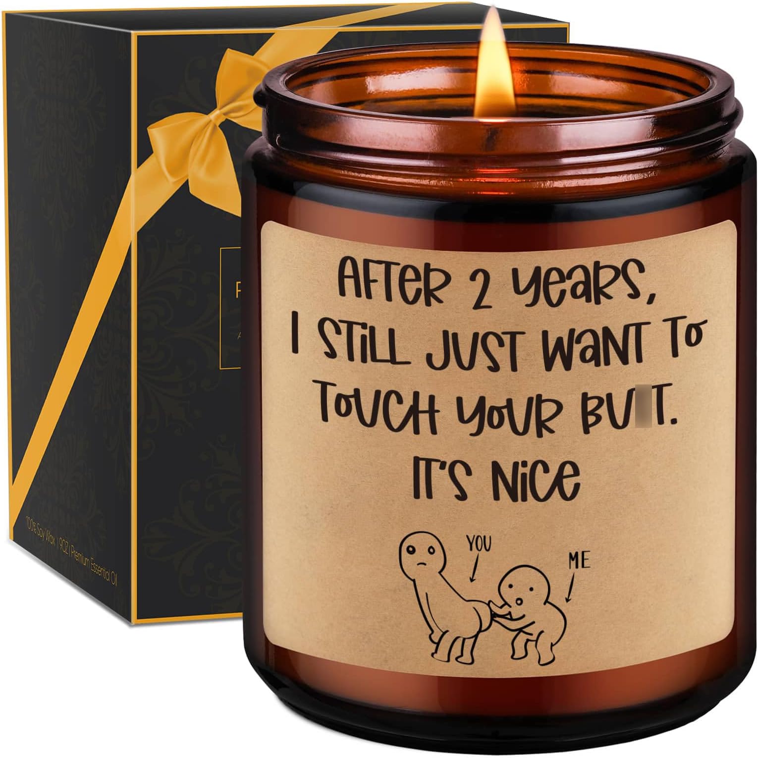 GSPYGSPY Scented Candles, 2 Year Anniversary Candle Gifts for Boyfriend, Girlfriend, Women, Men - Cotton Gifts for 2nd Anniversary for Him, Her - 2nd Wedding Anniversary Presents for Wife, Husband