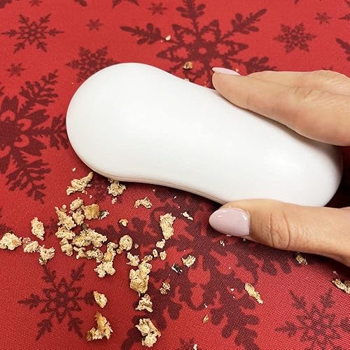 Miniatura 4 de Barredora de migas de mesa, 1 paquete blanco o rojo de 5.5 x 2.75 pulgadas, cepillo de limpieza reutilizable, barredora de migas de mano, con