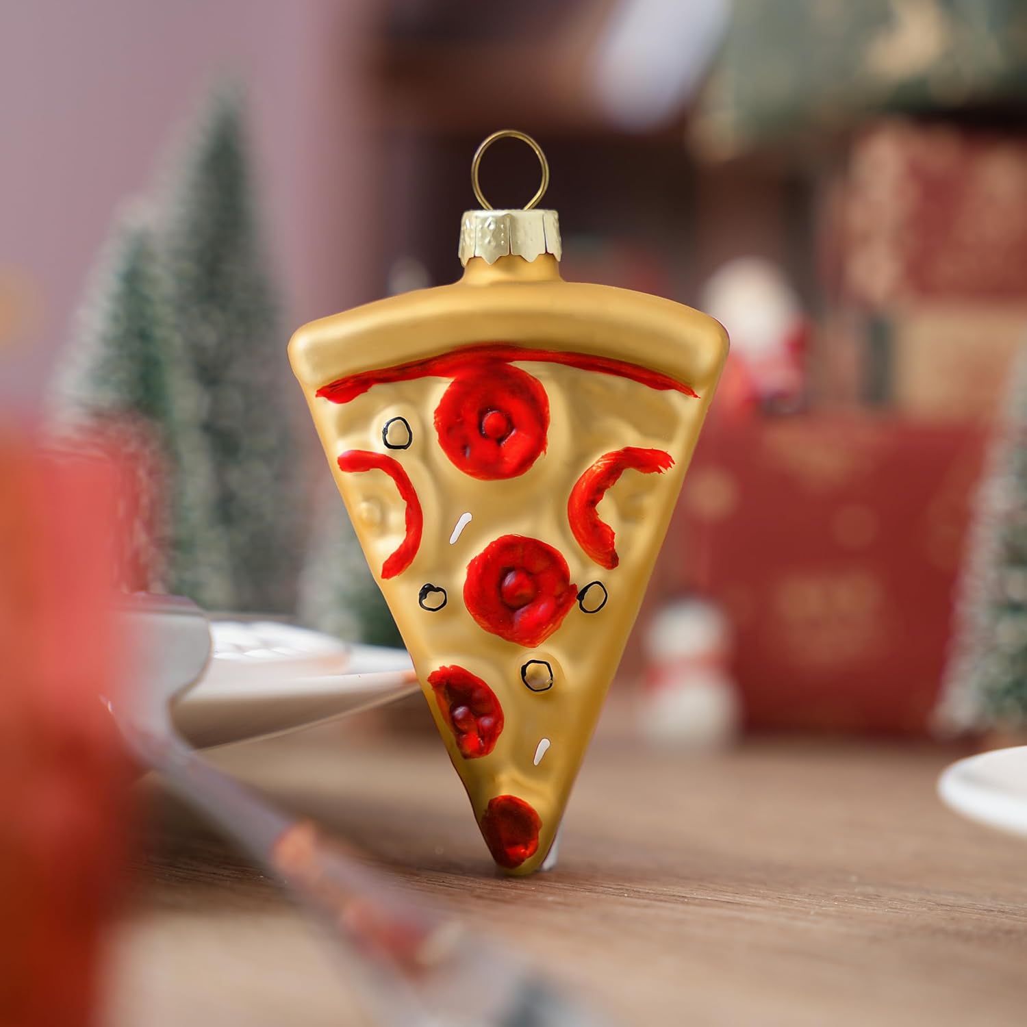 Joiedomi Pizza Mini Christmas Ornaments, Food Blown Glass Small Ornament for Christmas Tree Hanging Outdoor Decorations Indoor, Xmas Party Favors Supplies Cute Presents Gifts - Image 7