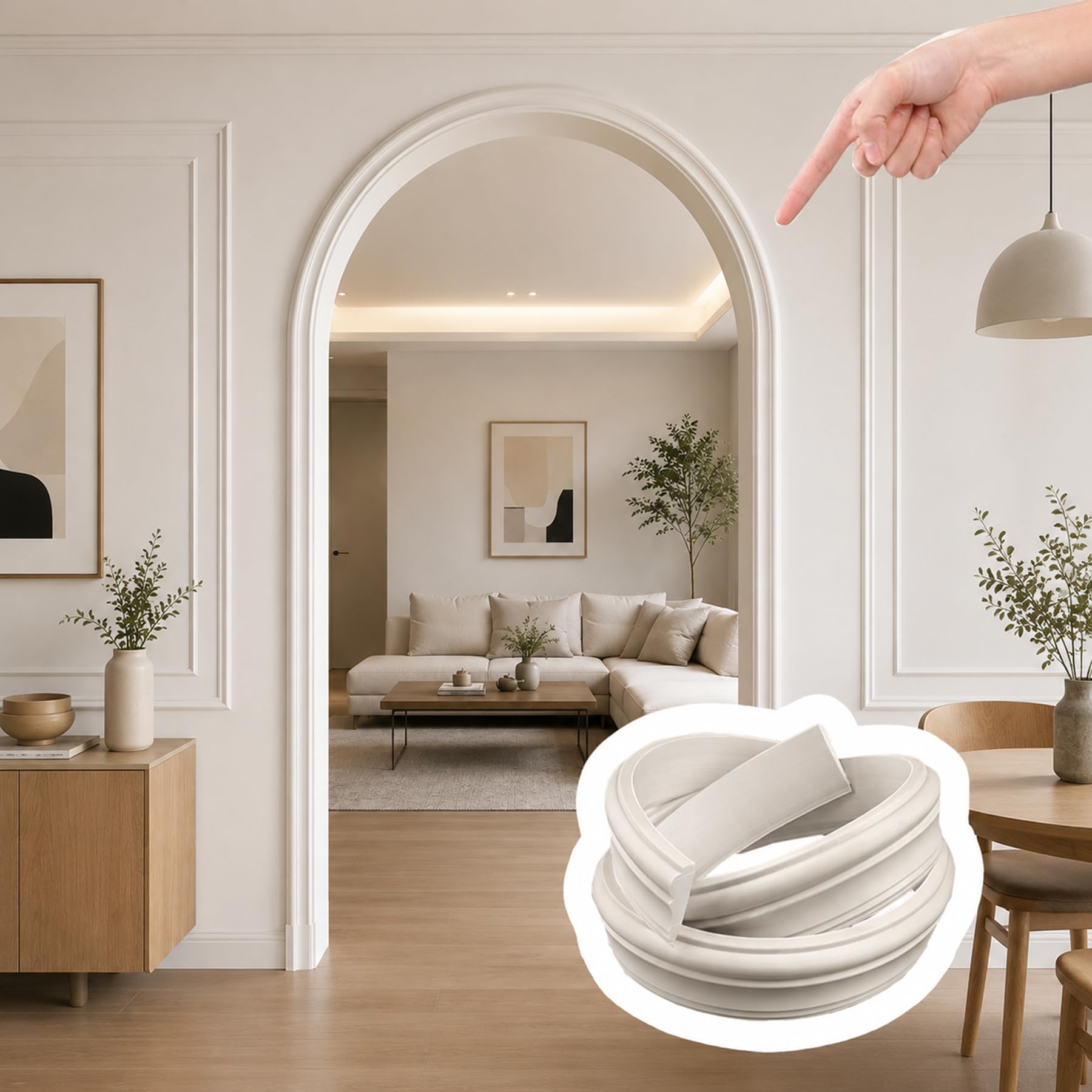 CBBEONRN Flexible Wall Molding Trim Decorative Trim for Walls Waterproof PVC Molding for DIY Home Decor, Paintable Wall Border for Mirror, Ceiling W 4cm, L 7m