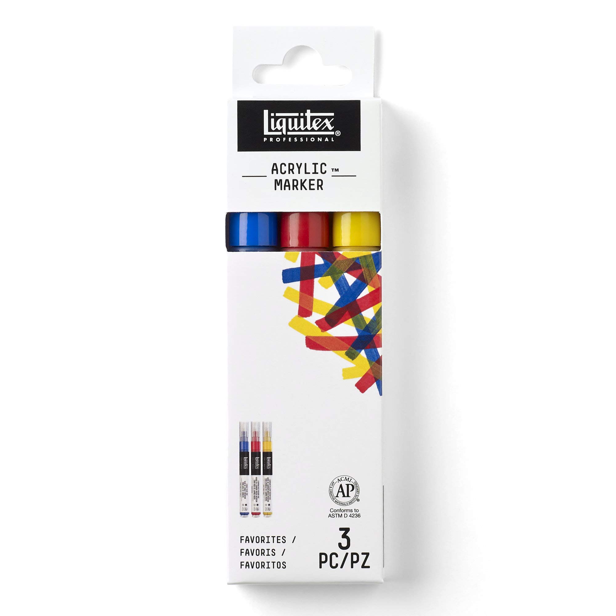 Liquitex 3699314 Acrylic Paint, Multicoloured, 3, 2 x 18 x 15, 9 cm, 3 Farben - feine Spitze, 17 x 1,5 x 9 cm