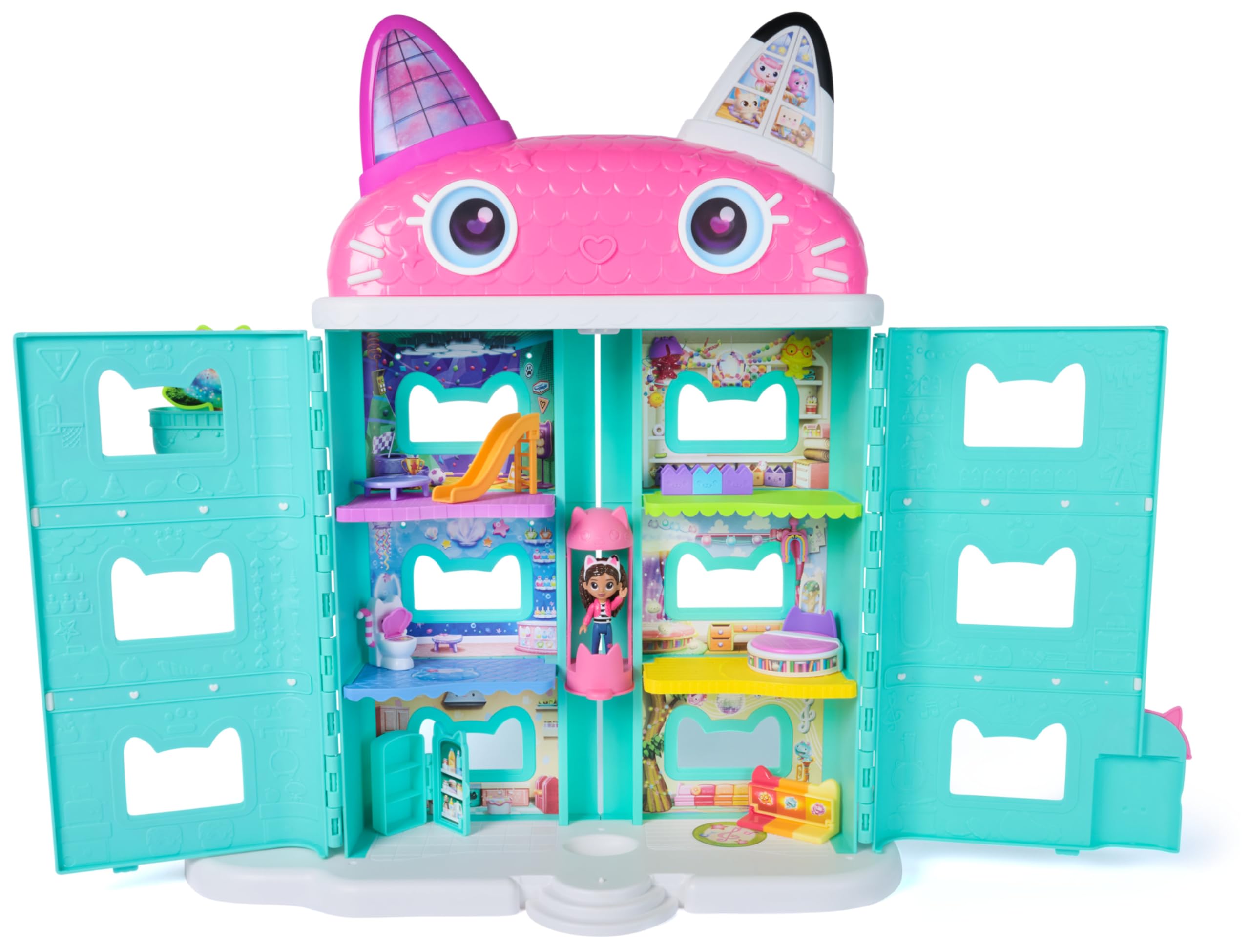 Gabby's Dollhouse The Movie, la Casa delle Bambole di Gabby a Tema Movie, Con Occhi Lenticolari, Personaggi e Mobili per la Casa delle Bambole, Alta 60 cm, 3+ Anni