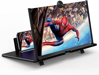 Phone Screen Magnifier 14 Inch - Ultra-Clear 3D HD Screen Amplifier with Folding Stand, Portable Stocking Stuffers Gadgets & Cool Stuff for Men, Compatible with All Smartphones (16 in)